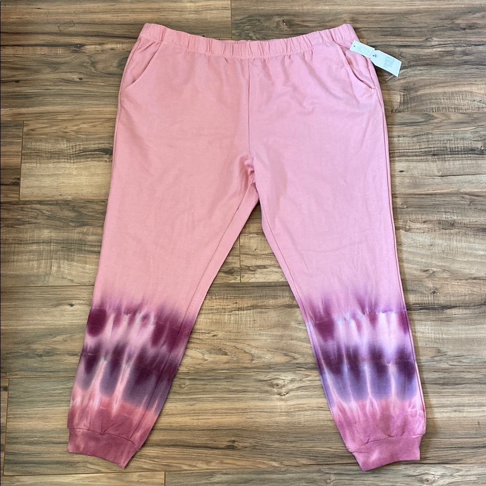 Time and Tru Pink and Purple Tie-Dye Sweatpants